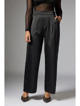 FREAKINS - Shadow Black Satin Wide Korean Pants