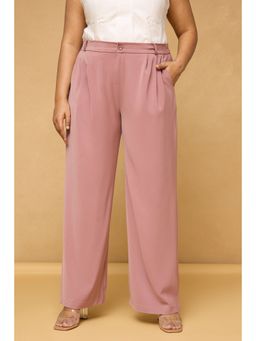 FREAKINS - Curve Mauve Pink Pleated Korean Pants
