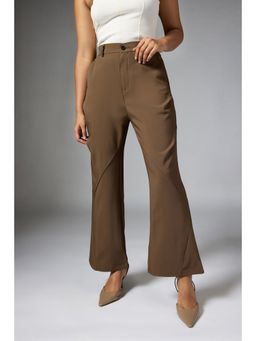 FREAKINS - Taupe Panelled Bootcut Korean Pant