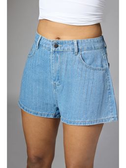 FREAKINS - Blue Studded Rhinestone Shorts