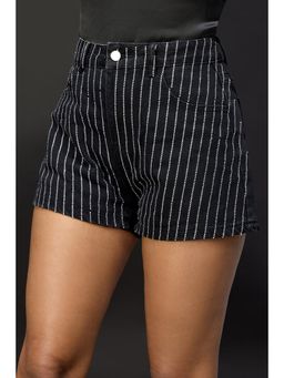 FREAKINS - Midnight Black Studded Rhinestone Shorts