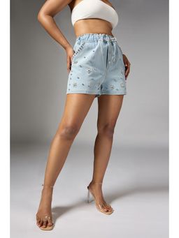 FREAKINS - Crystal Garden Blue Flexible Shorts