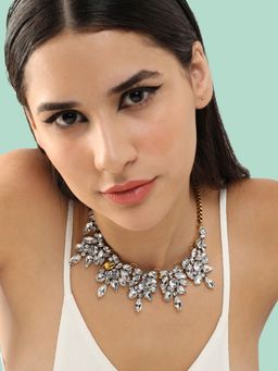 Sohi - Gold Plated Party Designer Stone Necklace for Women