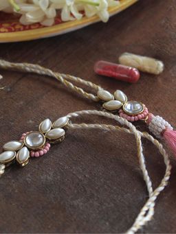 BeAbhika - Blush Kundan Rakh & Lumba With Roli Chawal
