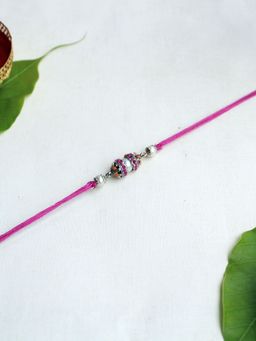 BeAbhika - Colorful Harmony Vivid Vintage Rakhi With Roli Chawal