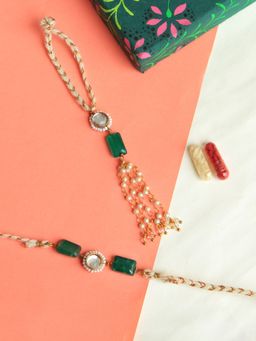 BeAbhika - Kundan Amaze Rakhi & Lumba With Roli Chawal