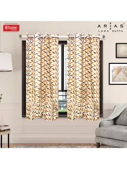 At Home by Nilkamal - Arias Luxuria Sheers Leaf Window Curtain Beige (Set of 2)