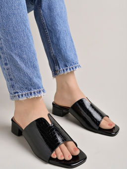 Shoetopia - Black Casual Block Heels