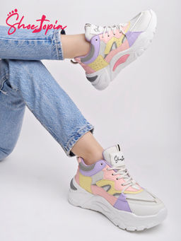 Shoetopia - Smart Casual Lace-Up Multi-Color Sneakers