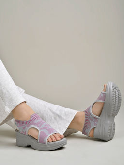 Shoetopia - Lightweight Comfortable & Trendy Flatforms Grey Sandals