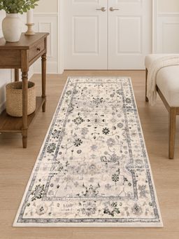 OBSESSIONS - Grey Classical Polyester Bedside Runner Ideal for Bedroom