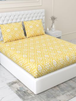 Haus & Kinder - 100% Cotton Fitted King Bedsheet with 2 Pillow Cover