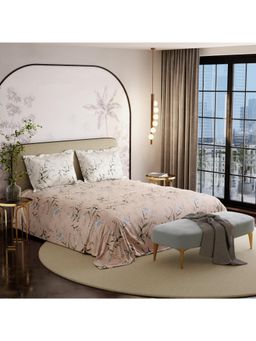 Stoa Paris - French Bloom 100% Cotton Nectar Bloom Super King Bed Sheet with 2 Pillow Cover