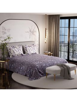 Stoa Paris - French Bloom 100% Cotton Wisteria Shade Super King Bed Sheet with 2 Pillow Cover