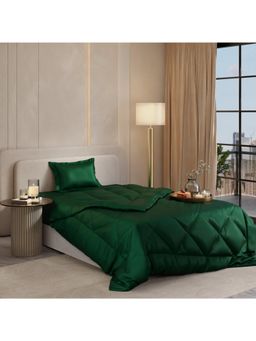 Stoa Paris - Date Night Emerald Green Bed In A Bag Single Bedsheet, Comforter with 1 Pillow Cover