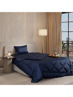 Stoa Paris - Date Night Mystique Blue Bed In A Bag Single Bedsheet, Comforter with 1 Pillow Cover