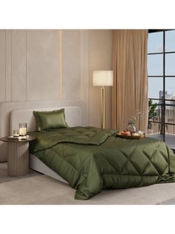 Stoa Paris - Date Night Olive Oasis Bed In A Bag Single Bedsheet, Comforter with 1 Pillow Cover