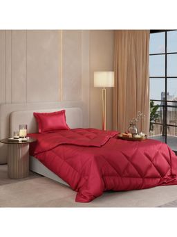 Stoa Paris - Date Night Flirty Red Bed In A Bag Single Bedsheet, Comforter with 1 Pillow Cover