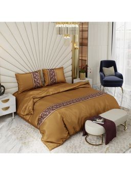 Stoa Paris - Comforter for Double Bed, Versailles - Gold with 2 Pillow Cover