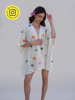 Essgee - Chella Cream Embroidered Kimono
