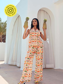Essgee - Cream El Ojo Printed Pant