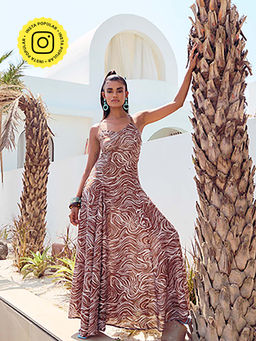 Essgee - Brown Printed Jaffna Maxi Dress