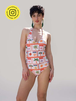 Essgee - Cream Printed Kottu Swimsuit