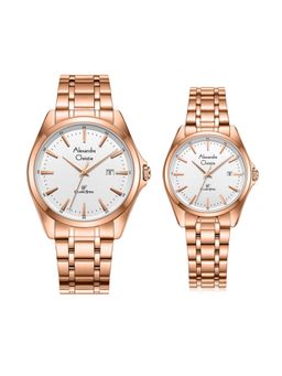 Alexandre Christie - Ac 8661 Mdld Classic Watch For Couple - Silver Rose Gold (M)