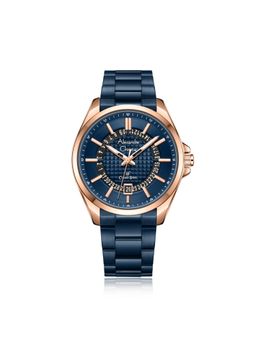 Alexandre Christie - Ac 8691 Mdb Classic Steel Watch For Men - Blue Rose Gold (M)