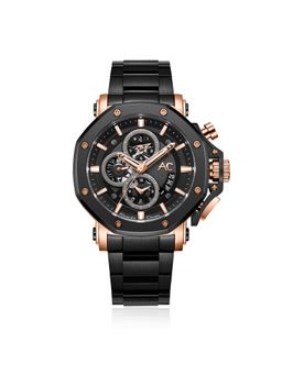 Alexandre Christie - Ac 9603 Mcb Chronograph Watch For Men - Black Rose Gold (M)