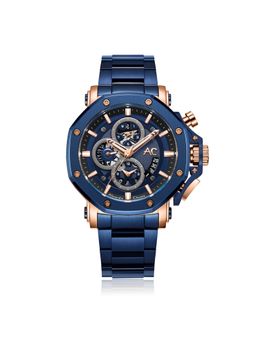 Alexandre Christie - Ac 9603 Mcb Chronograph Watch For Men - Blue Rose Gold (M)