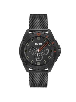 Hugo - Fresh Multifunction Black Round Dial Men Watch - 1530289 (M)