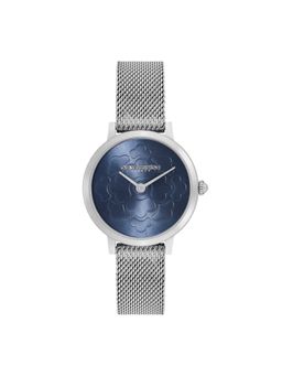 Olivia Burton - Ultra Slim Floral Analog Navy Blue Round Dial Women Watch - 24000057 (M)