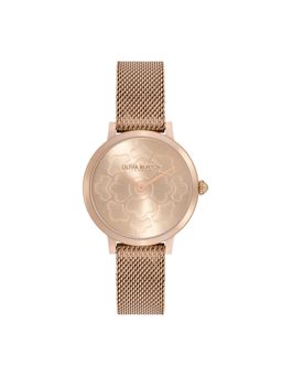 Olivia Burton - Ultra Slim Floral Analog Gold Round Dial Women Watch - 24000059 (M)