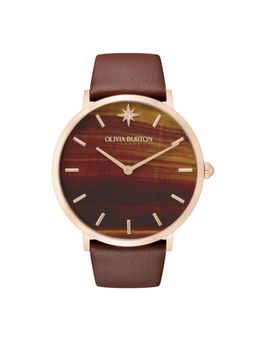 Olivia Burton - Ultra Slim Analog Brown Round Dial Women Watch - 24000066 (M)