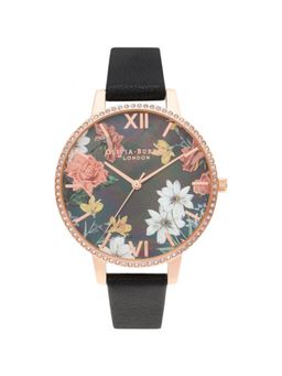 Olivia Burton - Sparkle Floral Analog Black Mop Round Dial Women Watch - Ob16Bf31 (M)
