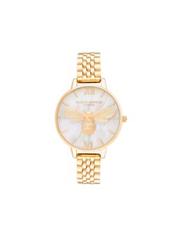 Olivia Burton - Lucky Bee Analog White Mop Round Dial Women Watch - Ob16Fb18 (M)