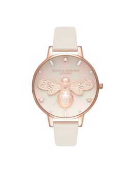 Olivia Burton - Sparkle Bee Analog White Mop Round Dial Women Watch - Ob16Gb10 (M)