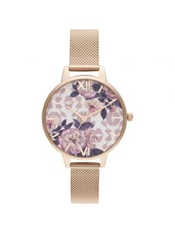 Olivia Burton - Wild Flower Analog White Round Dial Women Watch - Ob16Lp01 (M)