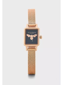 Olivia Burton - Lucky Bee Analog Navy Blue Sunray Rectangle Dial Women Watch - Ob16Mc63 (M)