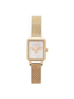 Olivia Burton - Lucky Bee Analog White Mop Rectangle Dial Women Watch - Ob16Mc66 (M)