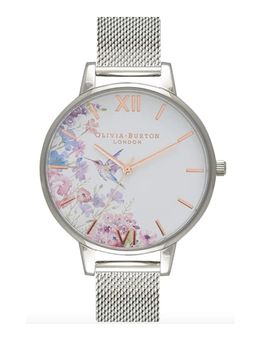 Olivia Burton - Painterly Prints Analog White 3D Round Dial Women Watch - Ob16Pp75 (M)