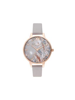 Olivia Burton - Abstract Florals Analog Grey Mop Round Dial Women Watch - Ob16Vm37 (M)