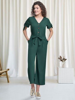 Martini - Green Front Buttoned Jumpsuit (Set of 2)