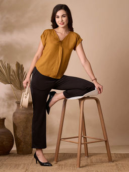 MISH - Mustard Yellow Solid Top with Flap Detail