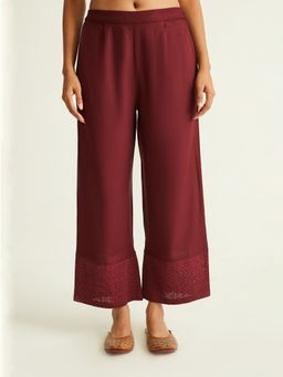 Ancestry - Ameena Schiffli Wine Pants