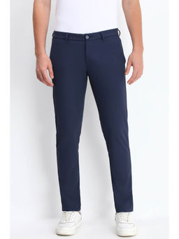 Allen Solly - Men Navy Blue Regular Fit Solid Casual Trouser