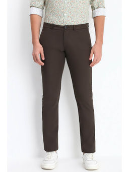 Allen Solly - Men Brown Slim Fit Solid Casual Trouser