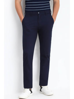 Allen Solly - Men Navy Blue Regular Fit Solid Casual Trouser