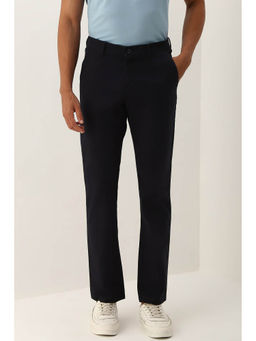 Allen Solly - Men Navy Blue Regular Fit Solid Casual Trouser